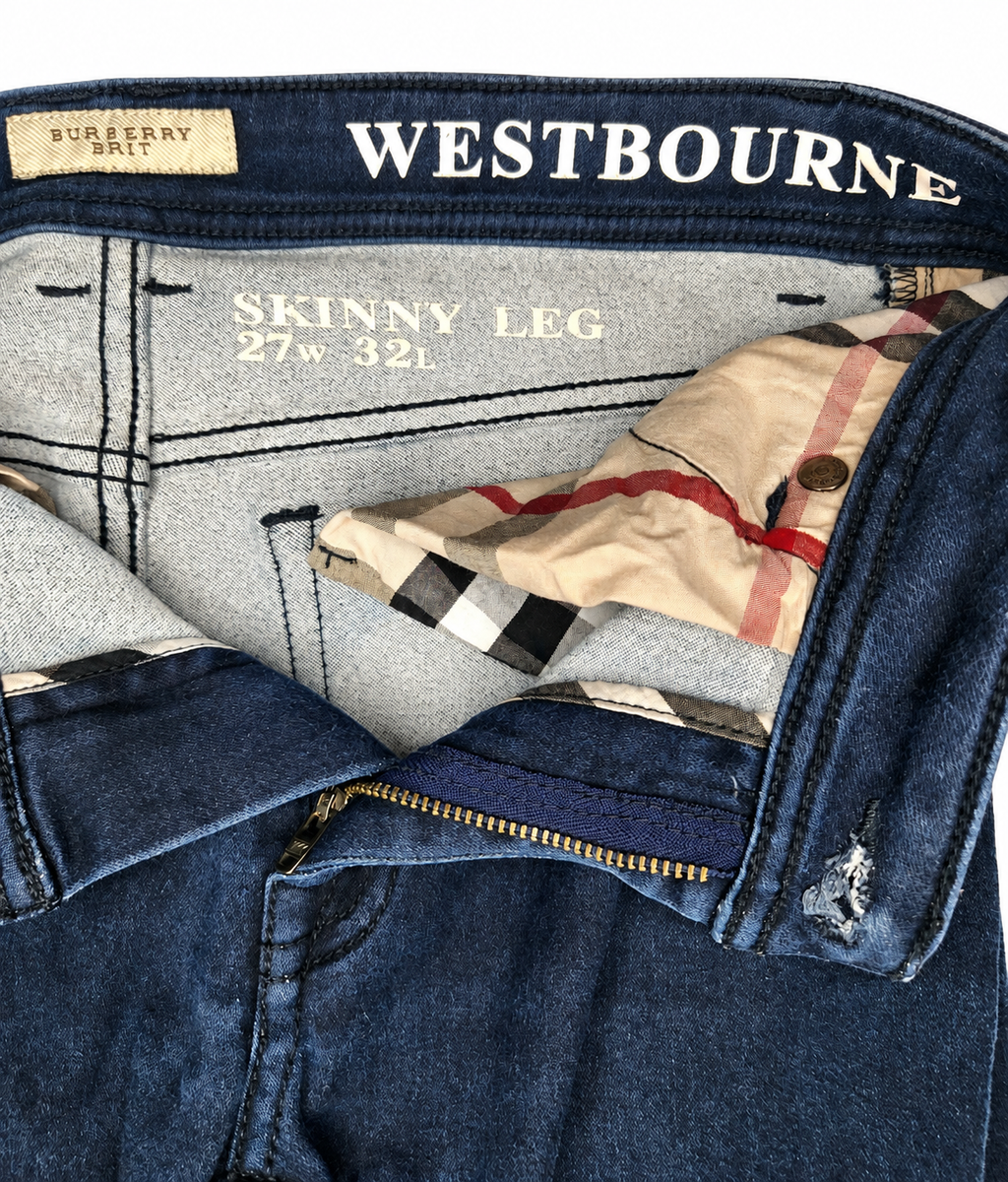 Burberry Brit Luxury Westbourne Skinny Leg Designer Jeans (Size 9)