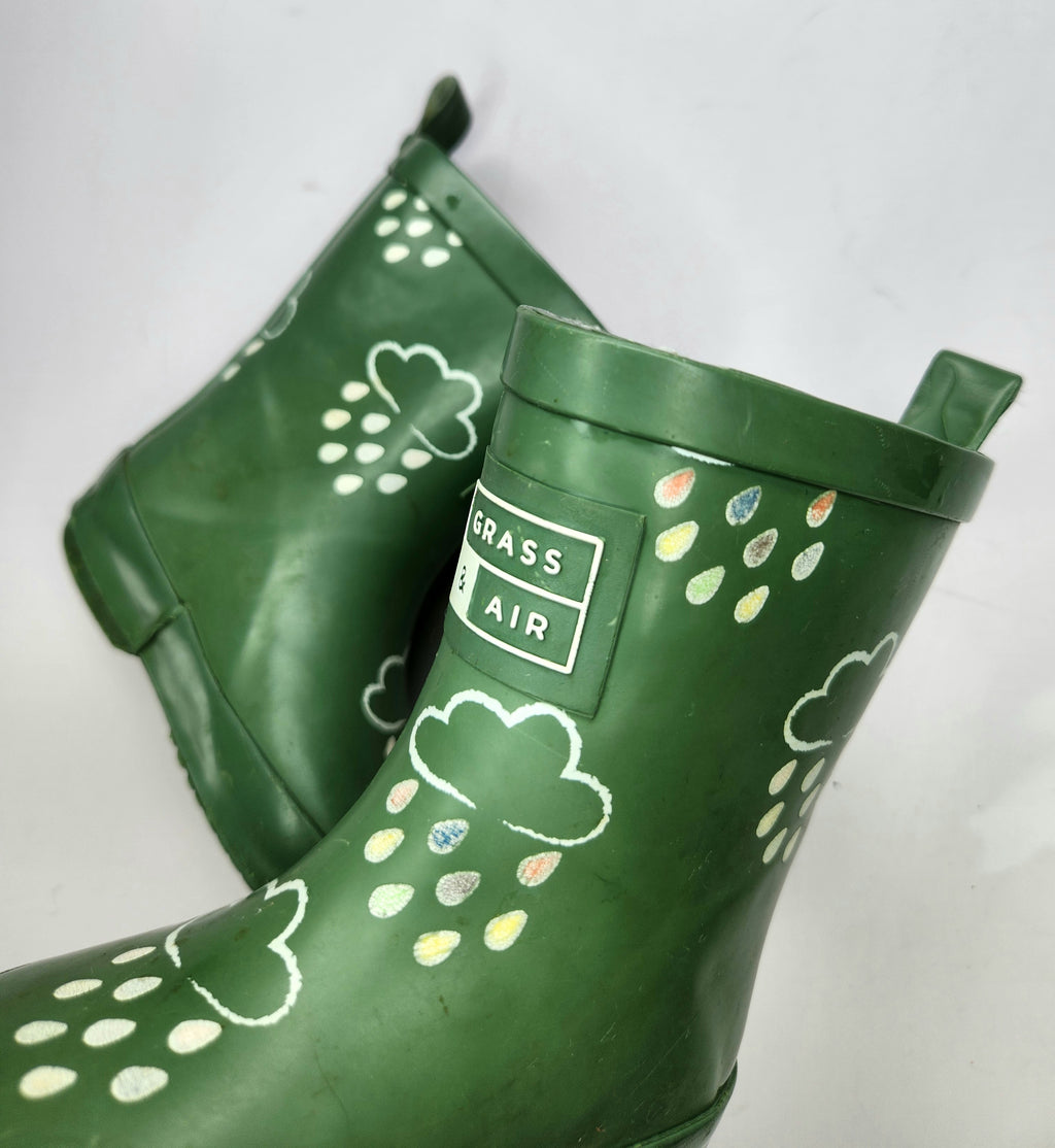 Grass & Air Rain Boots with Colour changing feature (Size US 5C)