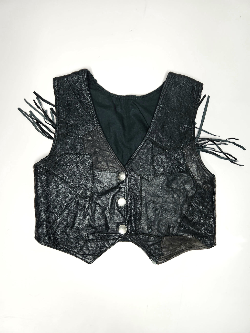 Leather Button-up Vest with Tassles (Size 2 years)
