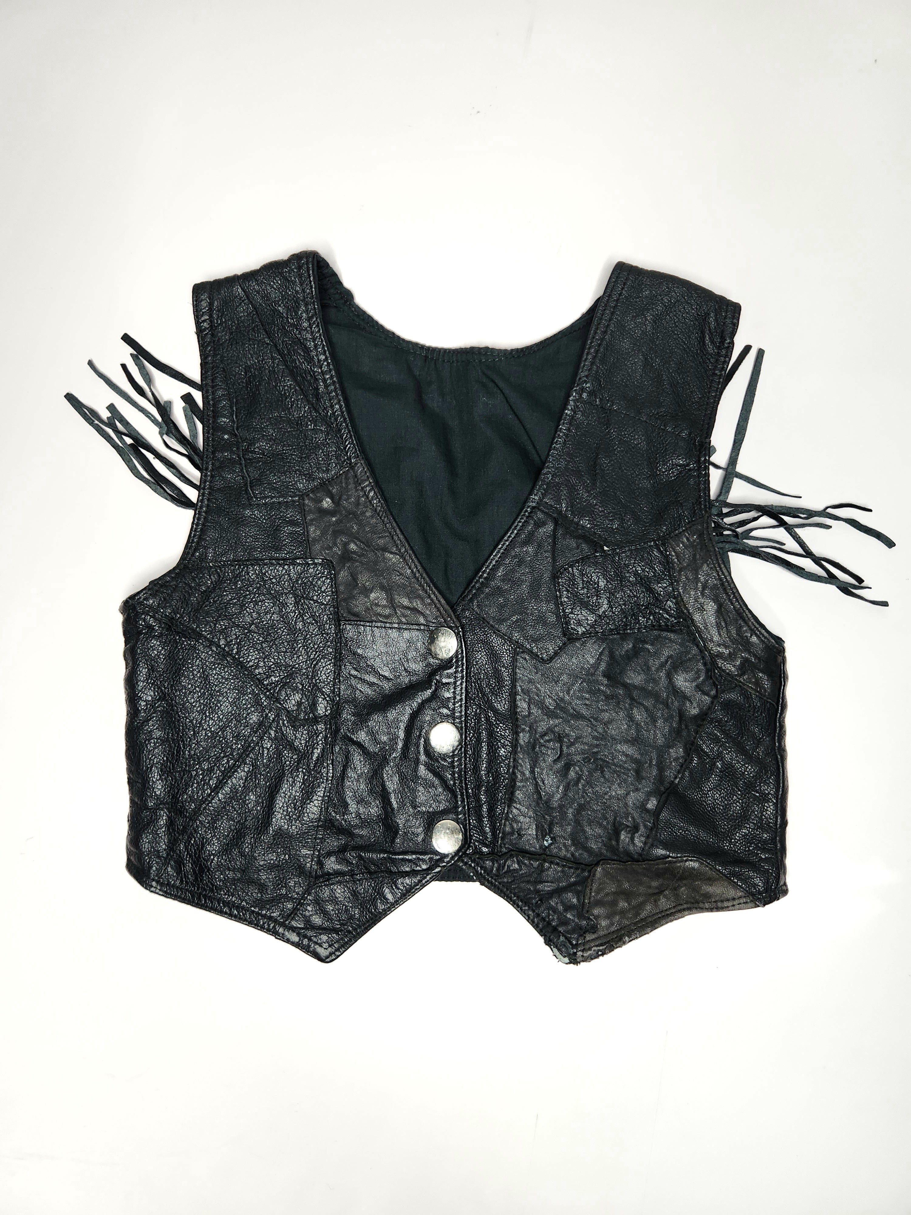 Leather Button-up Vest with Tassles (Size 2 years)