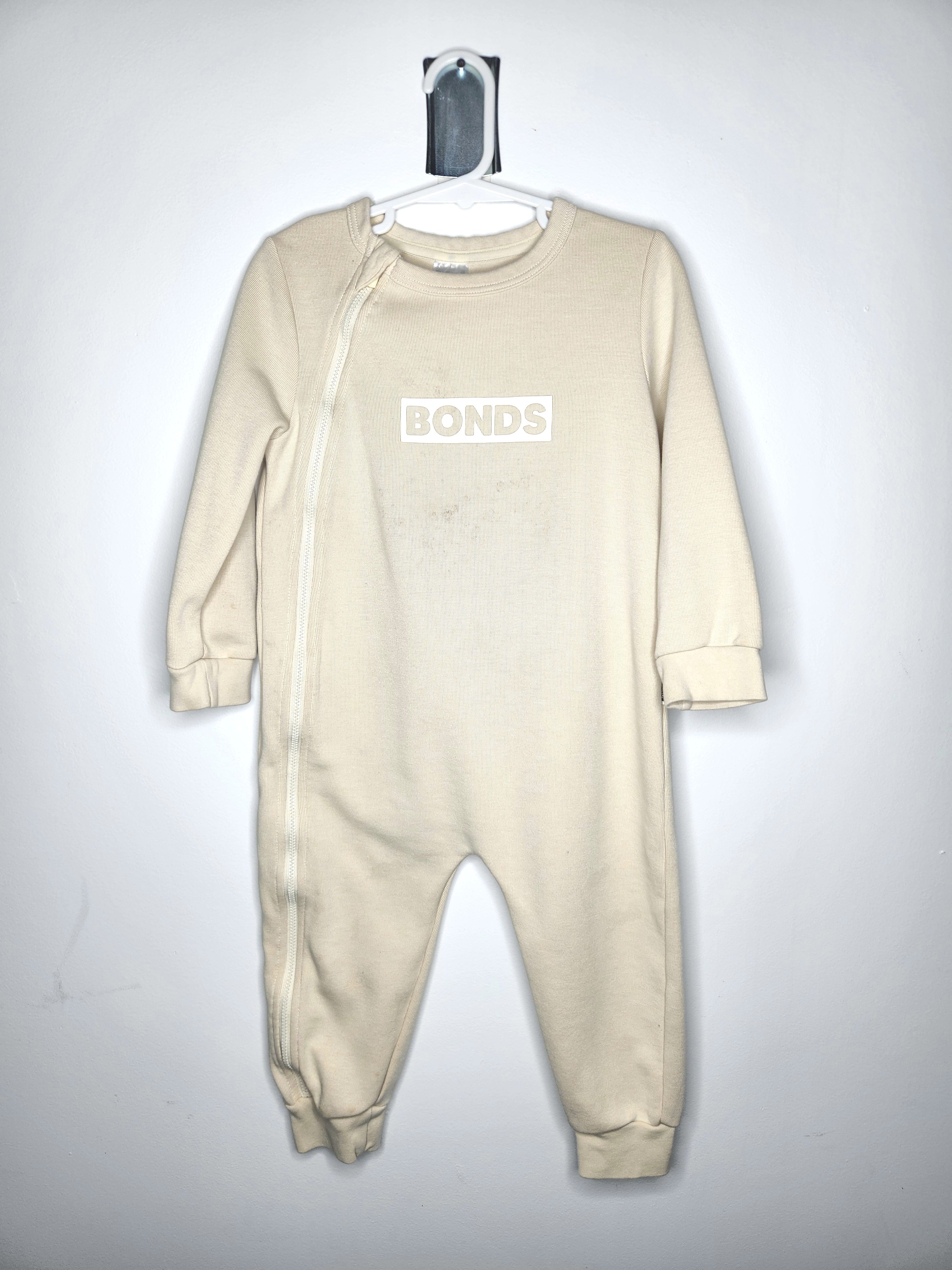 Bonds Long Sleeve Wondersuit Romper (Size 18-24m)