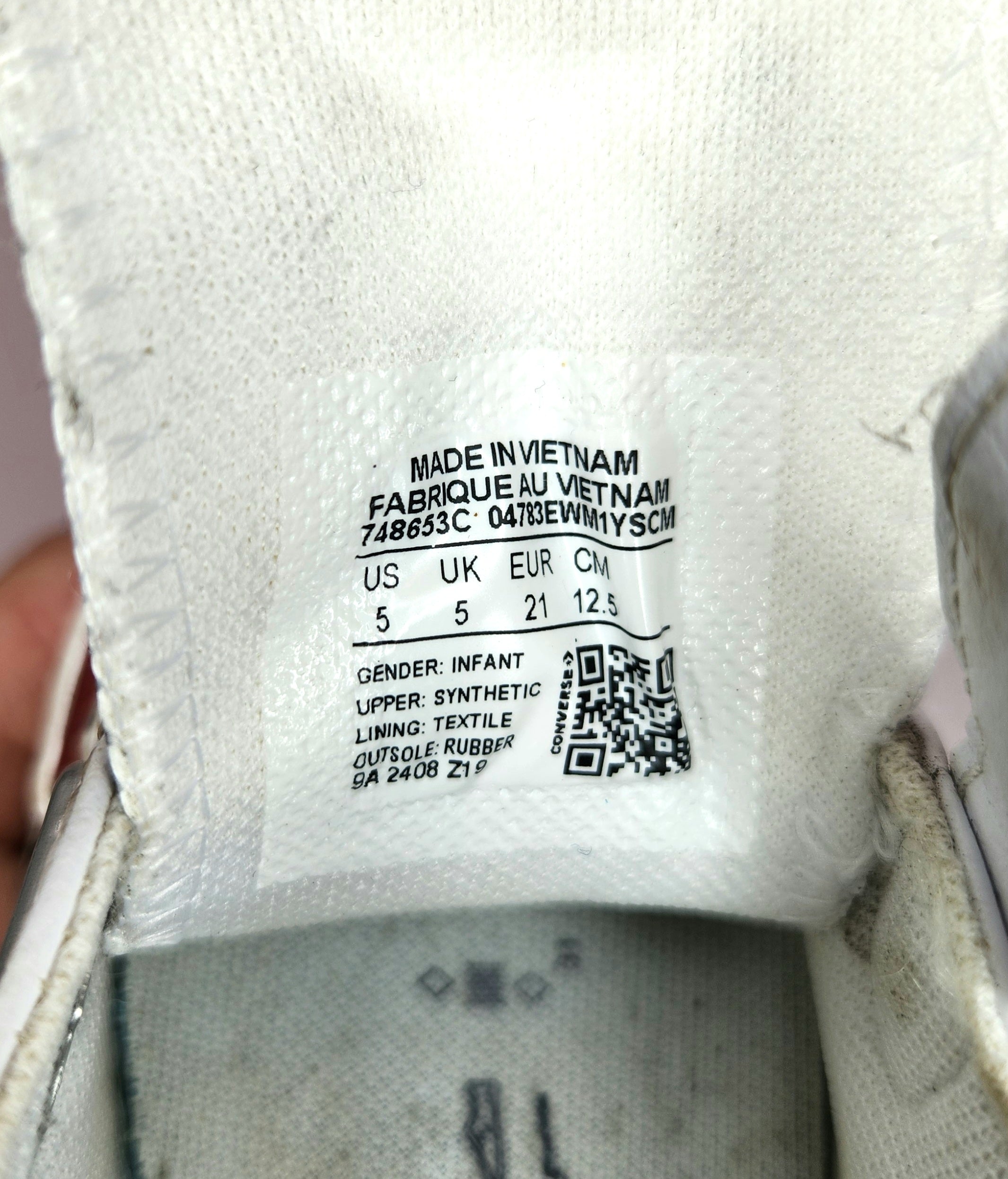 Converse Leather Velcro Shoes (Size US 5C)