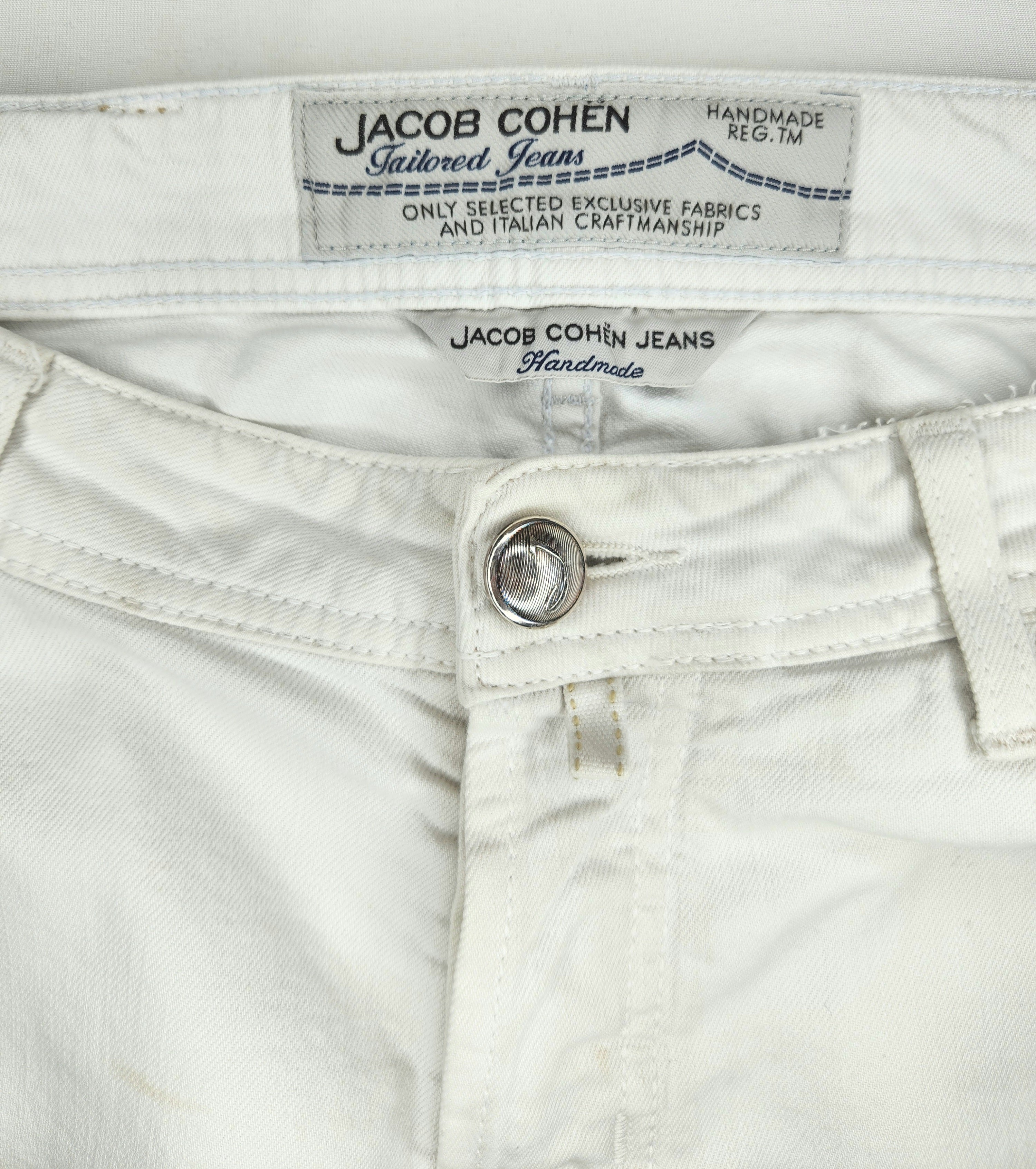 Jacob Cohen Premium Straight Leg Tailored Denim Jeans with Button Closure (Size L)