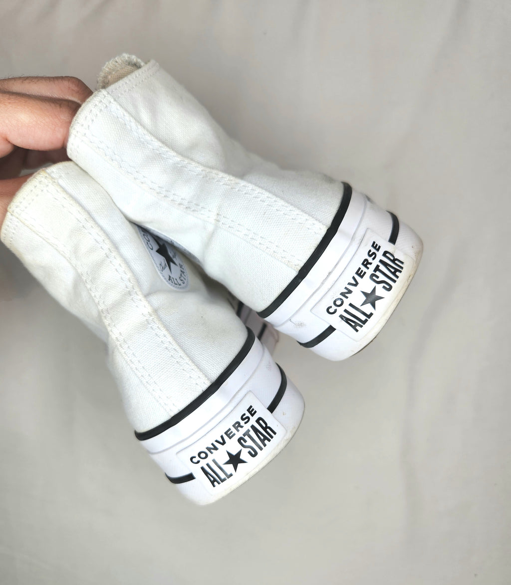 Converse High Top Canvas Platform Chuck Taylor's (Size US 6)