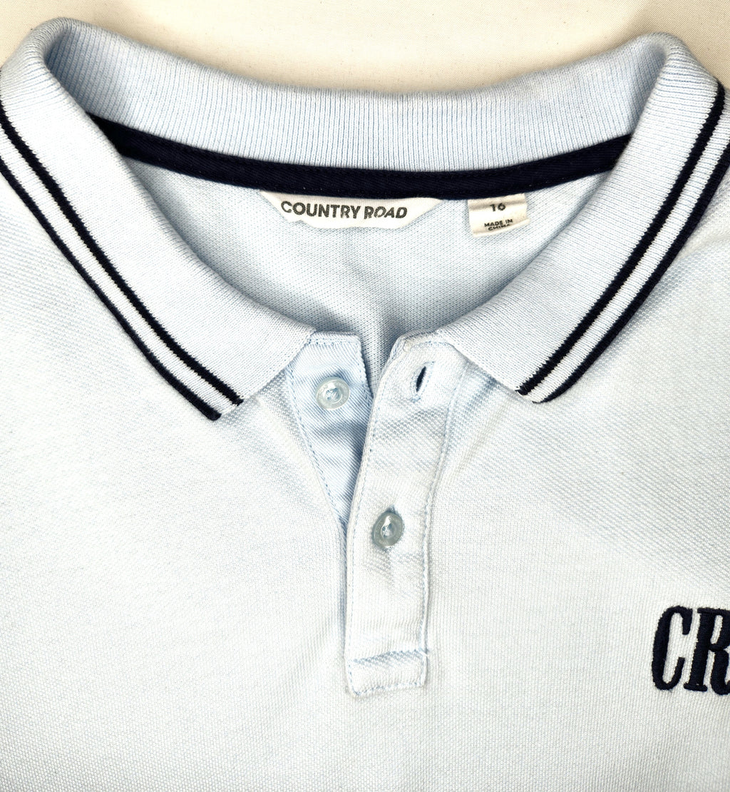 Country Road CR Logo Preppy Polo Shirt (Size 16 years)
