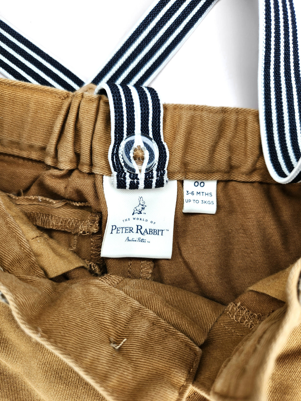 Beatrice Potter Peter Rabbit Suspender Pants + Book Set (Size 3-6m)