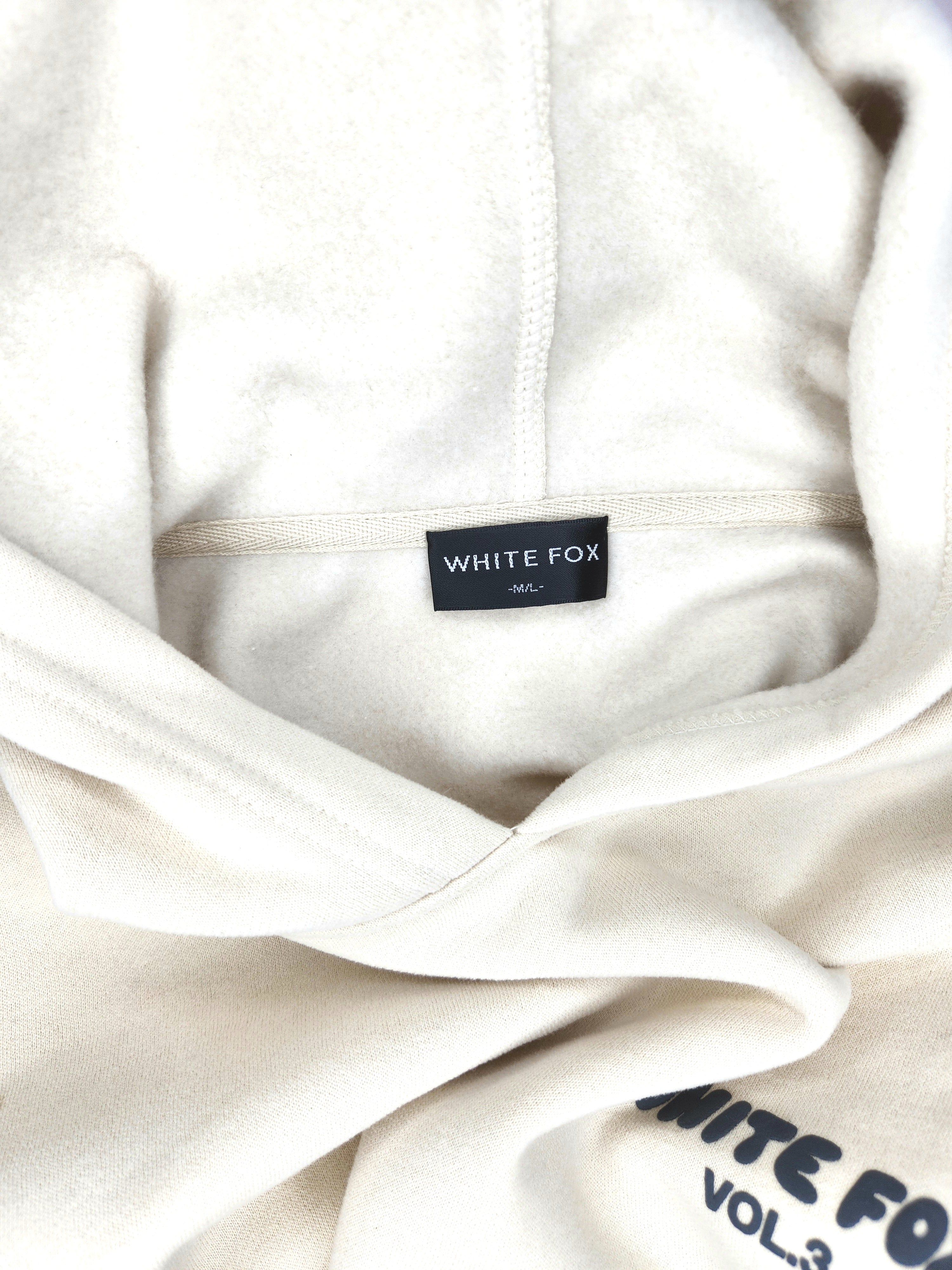 White Fox Fleece Lined Oversized Hooded Sweater (Size 14)