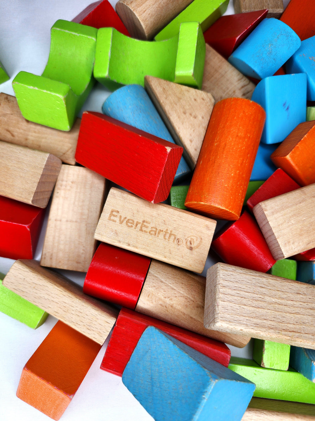 EverEarth Wooden Building Blocks 65 Pieces