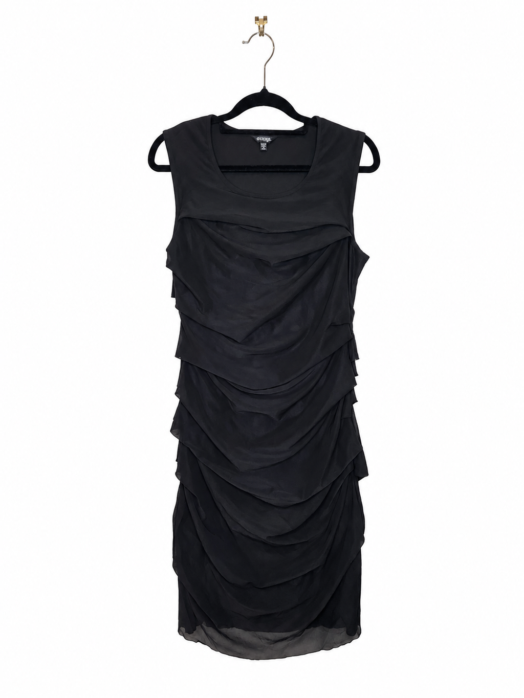 Emerge Ruched Sleeveless Lined Midi Dress (Size 12)