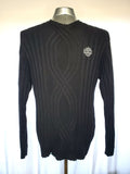 Harley-Davidson Heavyweight Motorcycle Biker Cable Knit Sweater, Embroidered Logo (Size XL)