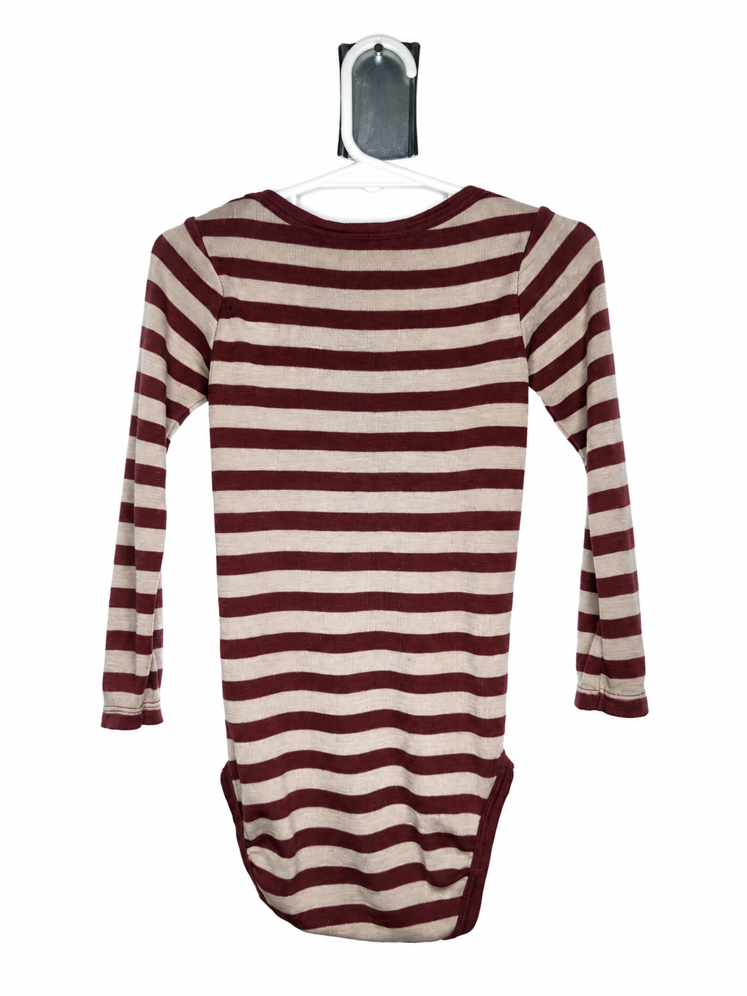 Milly & Milo 100% Merino Wool Long Sleeve Striped Bodysuit (Size 18-24m)