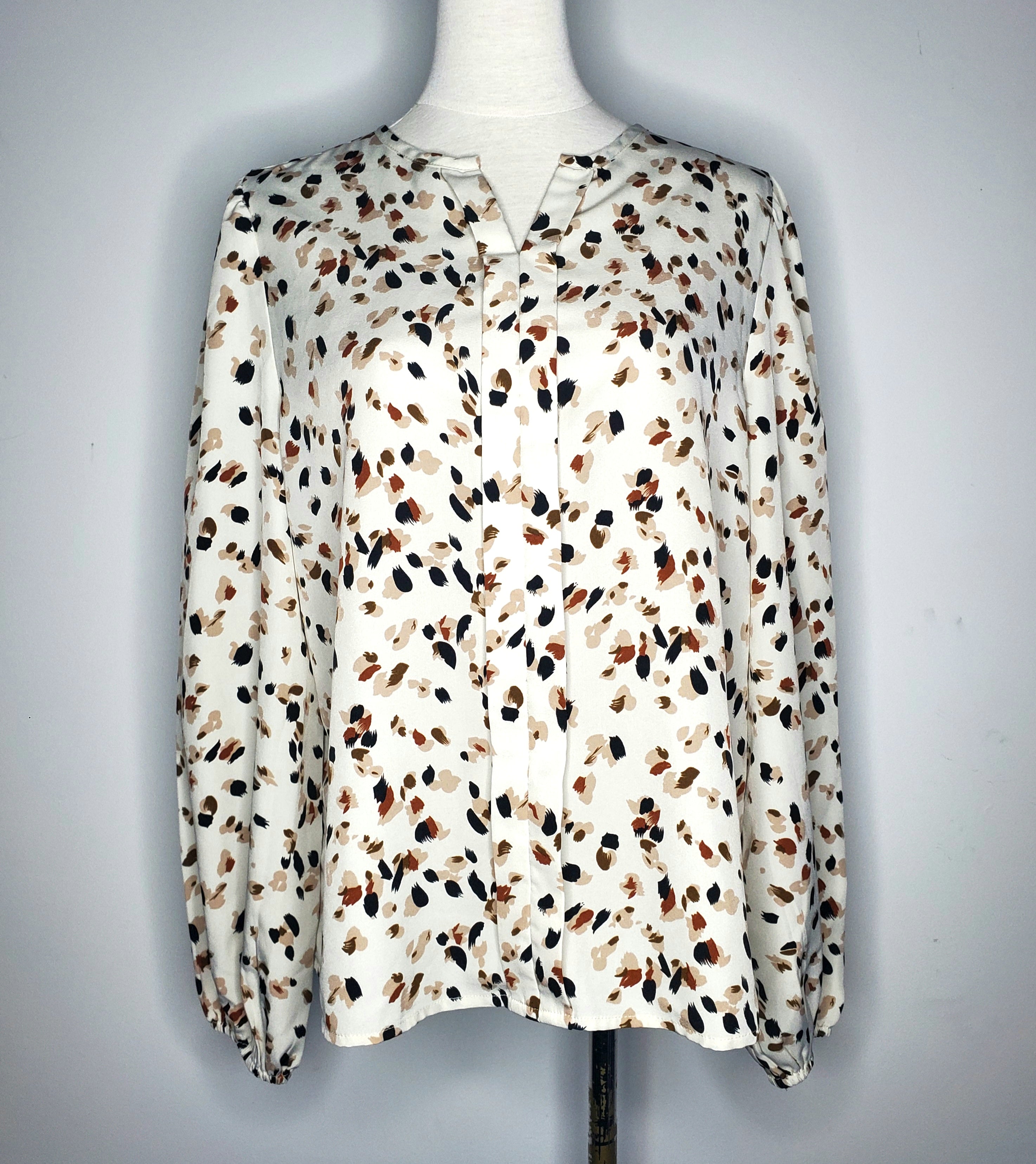 Long Sleeve Patterned Blouse (Size 10)