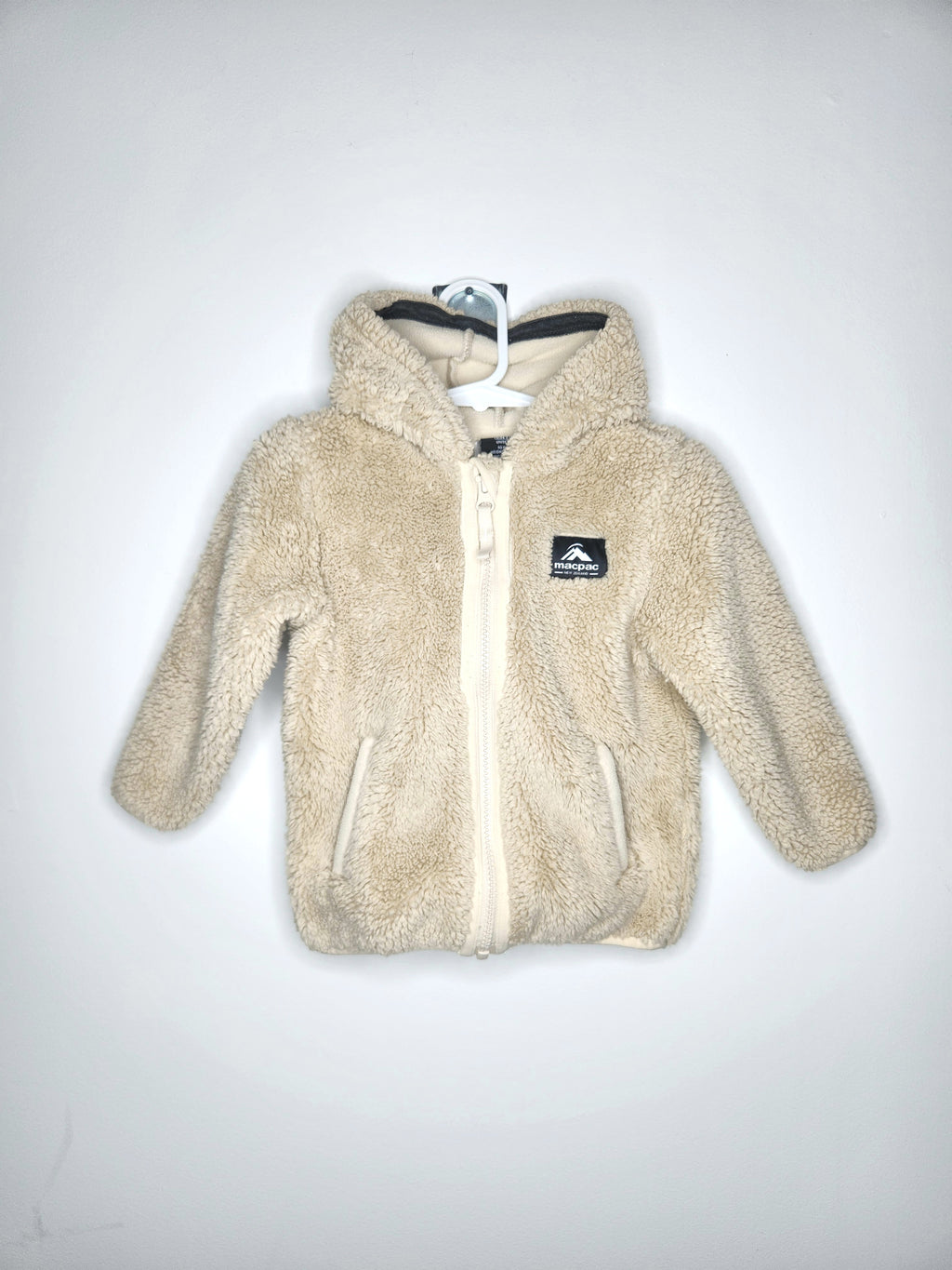 Macpac Hooded Teddy Fleece Jacket (Size 2 years)