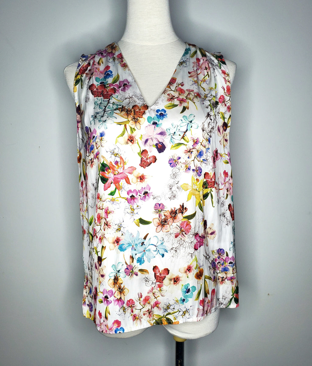 Esprit Floral Sleeveless Blouse (Size 8)