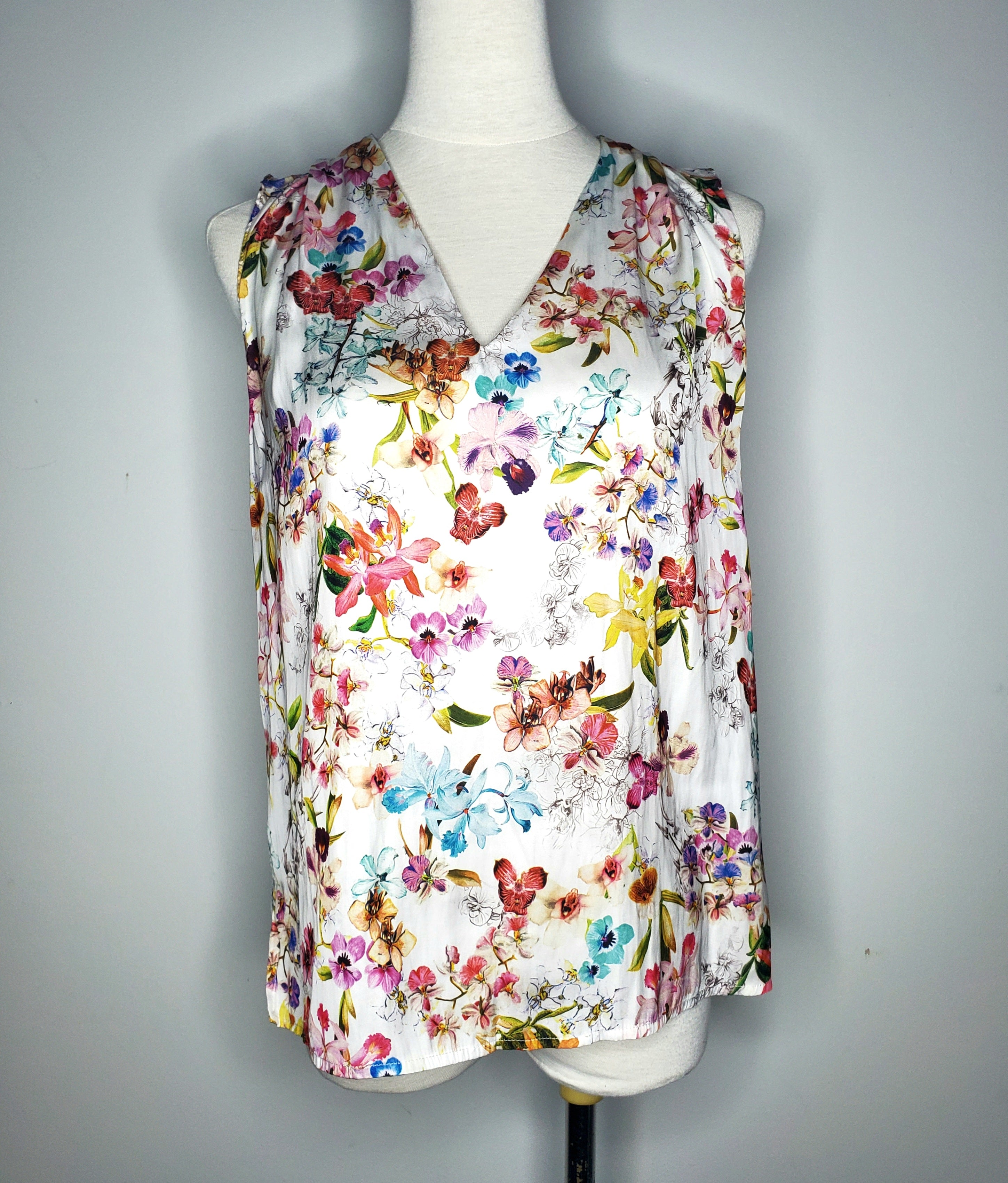 Esprit Floral Sleeveless Blouse (Size 8)
