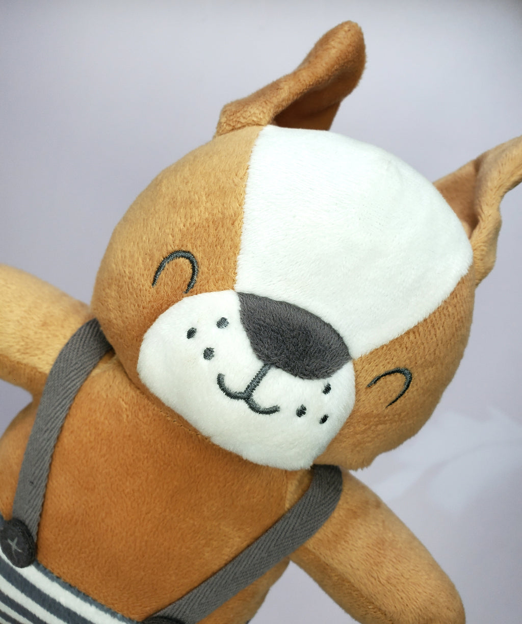 Dog in Overalls Soft Toy