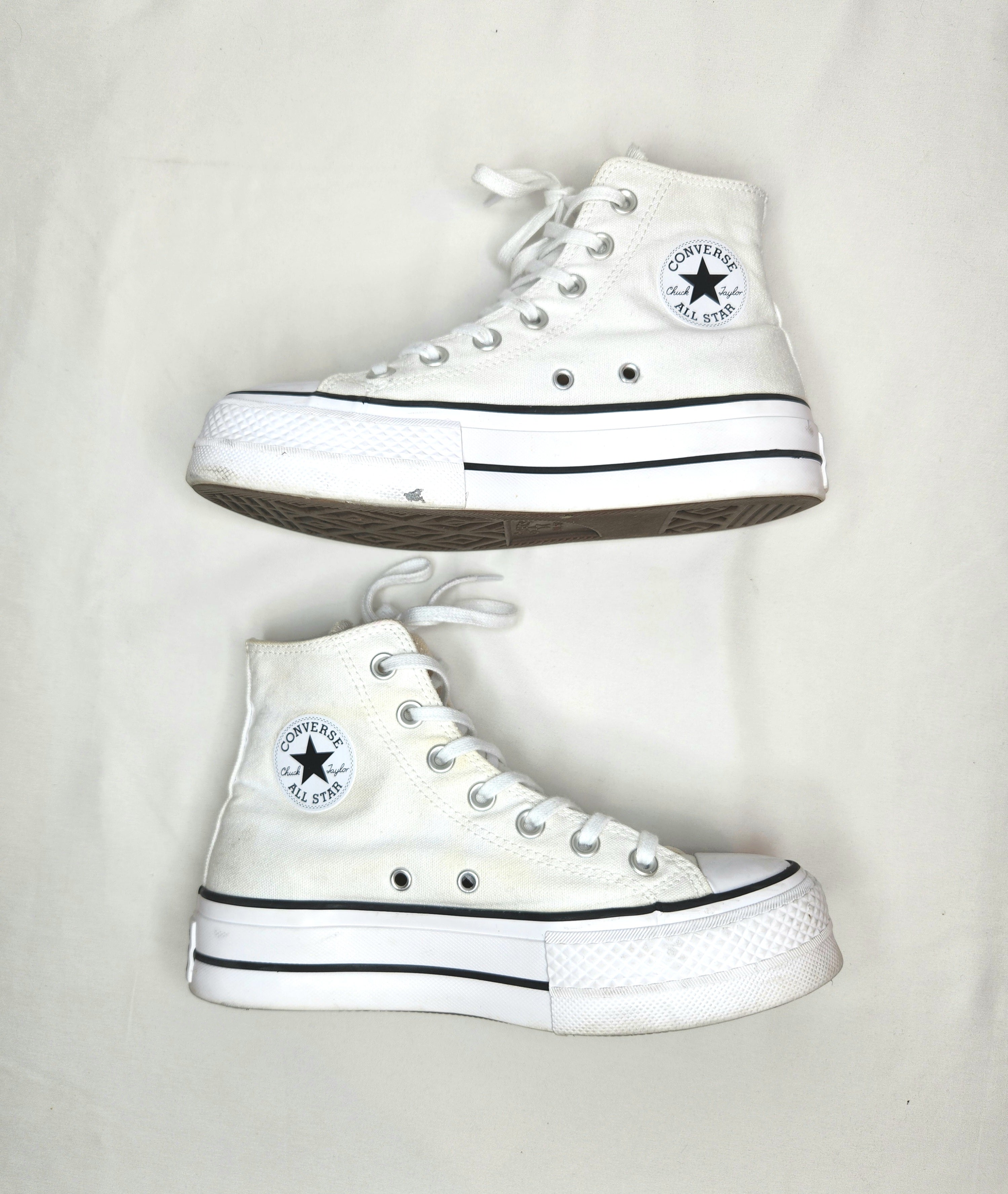 Converse High Top Canvas Platform Chuck Taylor's (Size US 6)