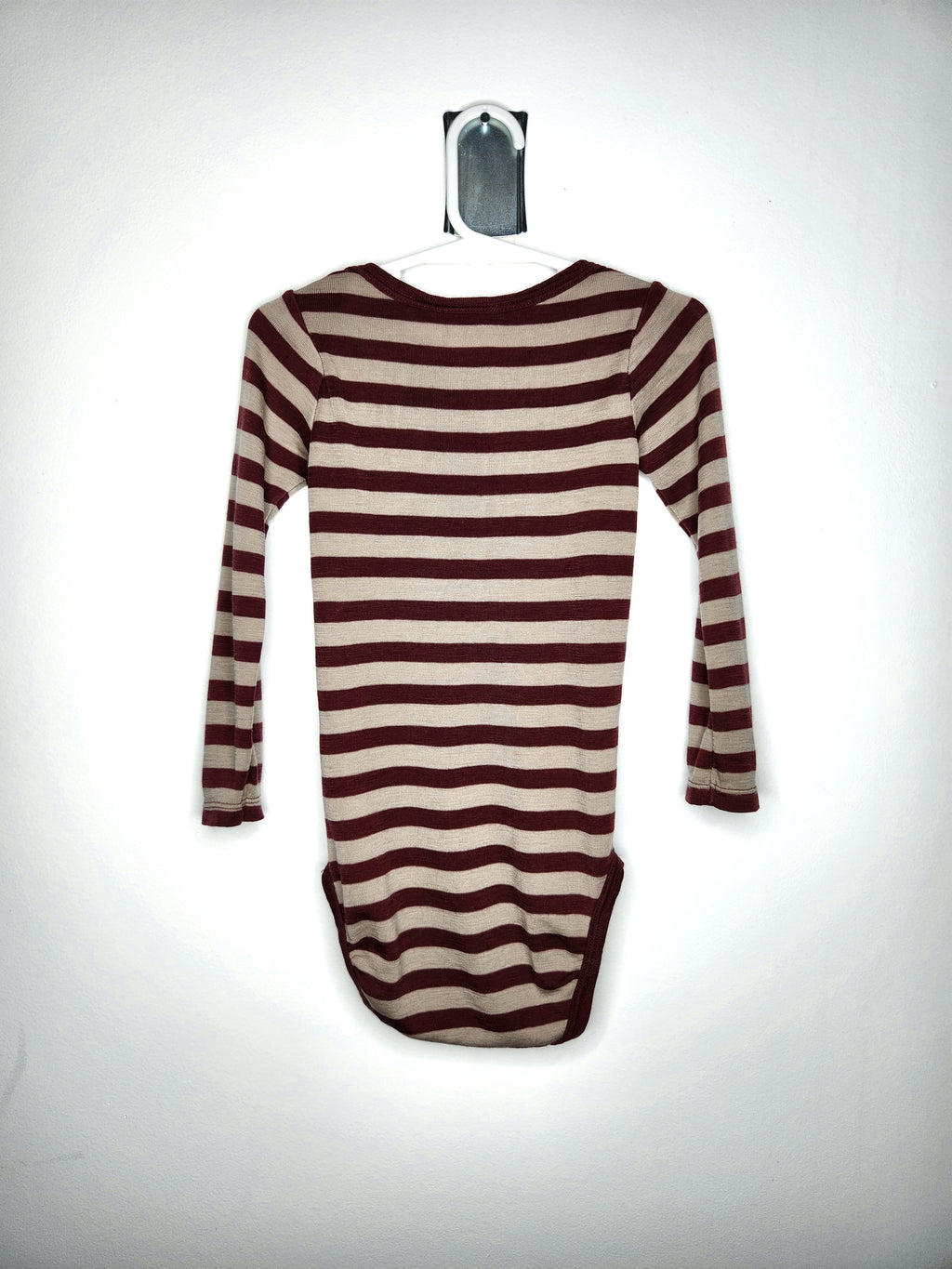 Milly & Milo 100% Merino Wool Long Sleeve Striped Bodysuit (Size 18-24m)