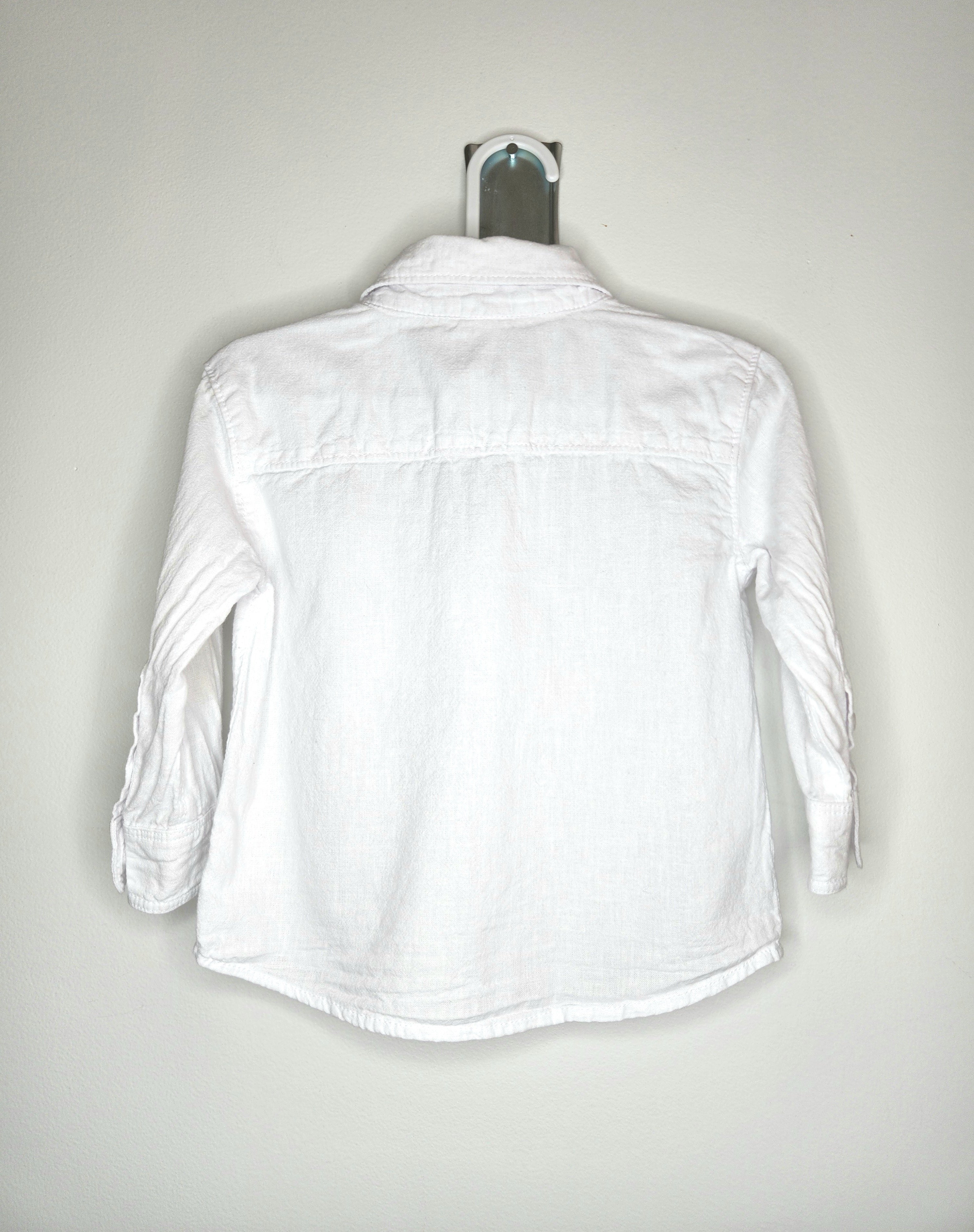 Anko Linen Blend Long Sleeve Collared Shirt (Size 12-18m)