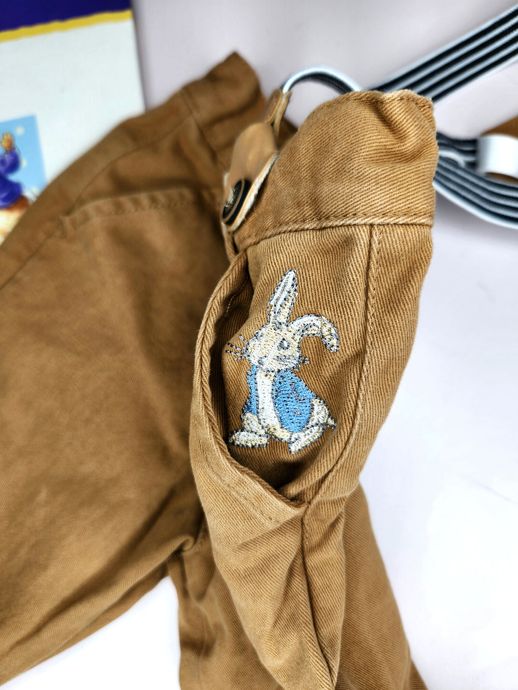 Beatrice Potter Peter Rabbit Suspender Pants + Book Set (Size 3-6m)