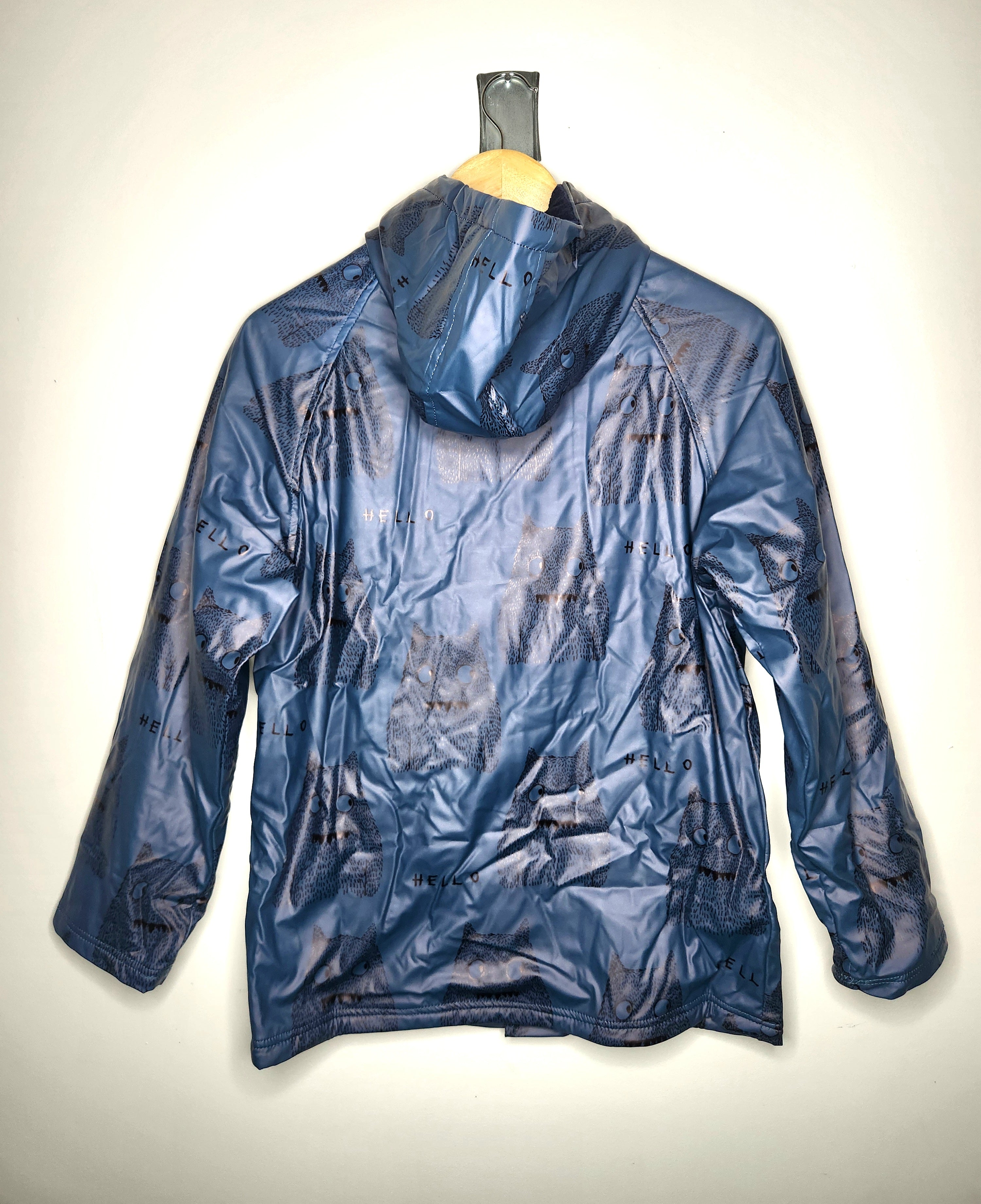 Minti Fleece Lined Hooded Button-up Waterproof Rain Jacket NEW (Size 14 years)
