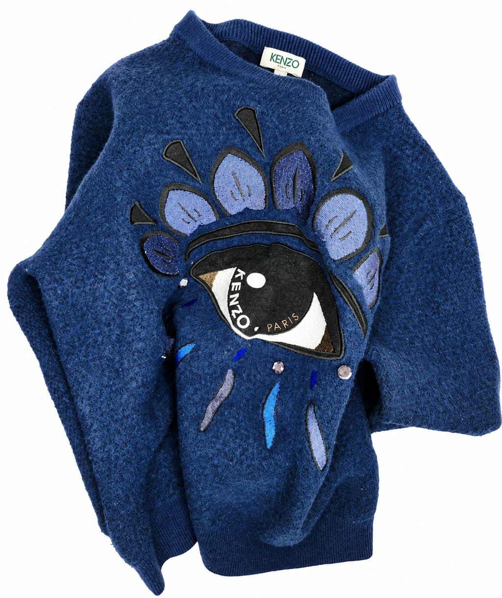 Kenzo Paris Wool Sweater Embroidered Eye Motif (Size 12 years)