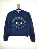 Kenzo Paris Wool Blend Designer Embroidered Eye Motif Sweater (Size 12-14 years)