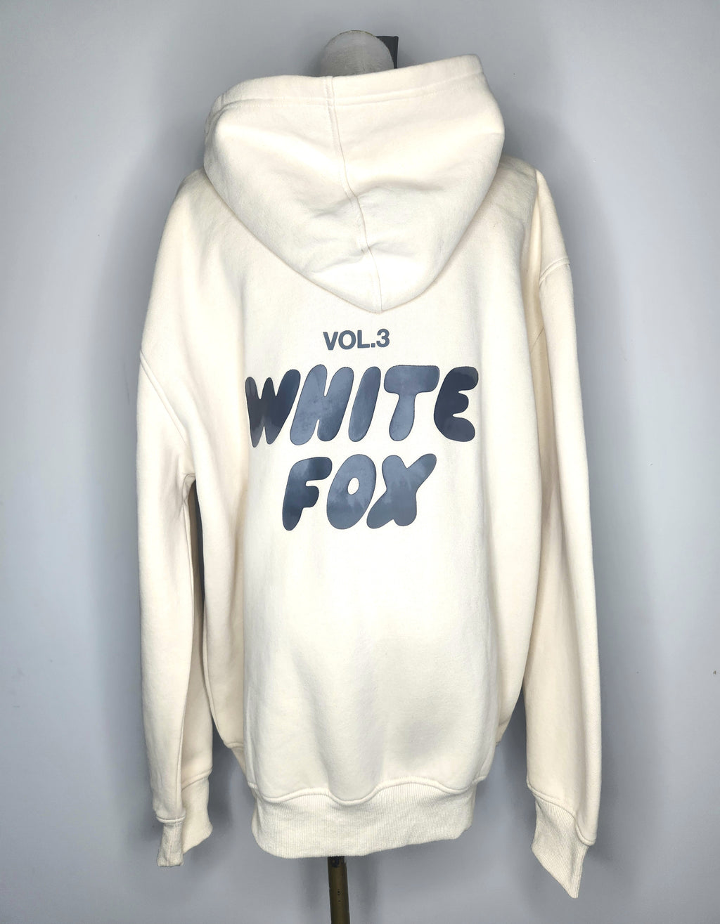 White Fox Fleece Lined Oversized Hooded Sweater (Size 14)