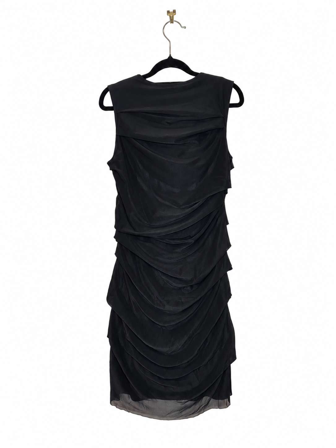 Emerge Ruched Sleeveless Lined Midi Dress (Size 12)