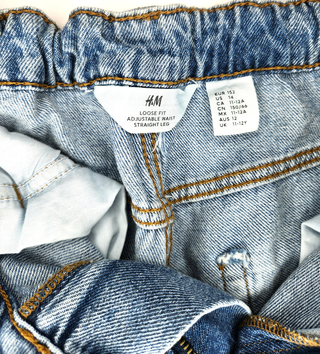 H&M Straight Leg Cargo Denim Jeans (Size 11 years)