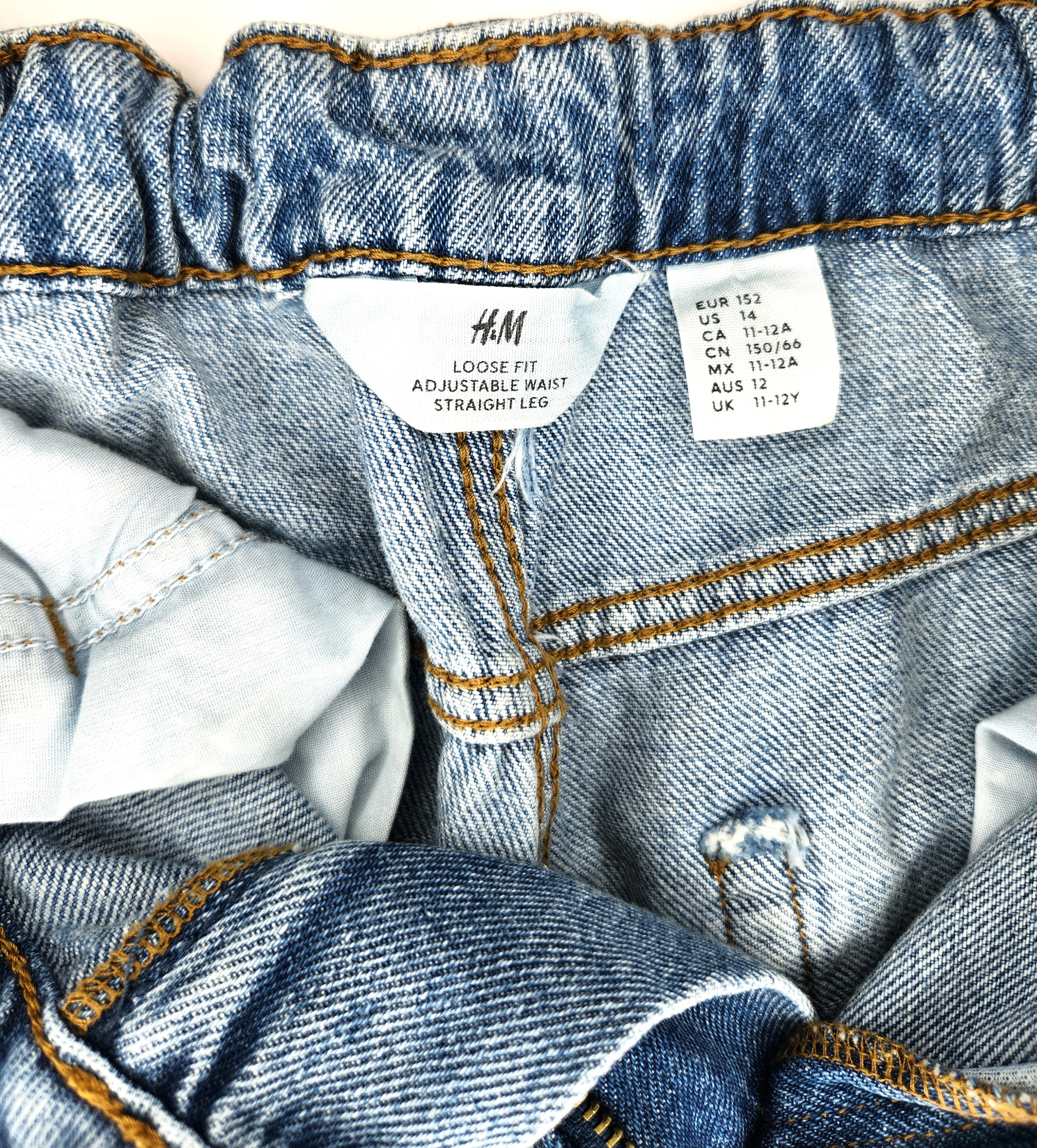 H&M Straight Leg Cargo Denim Jeans (Size 11 years)
