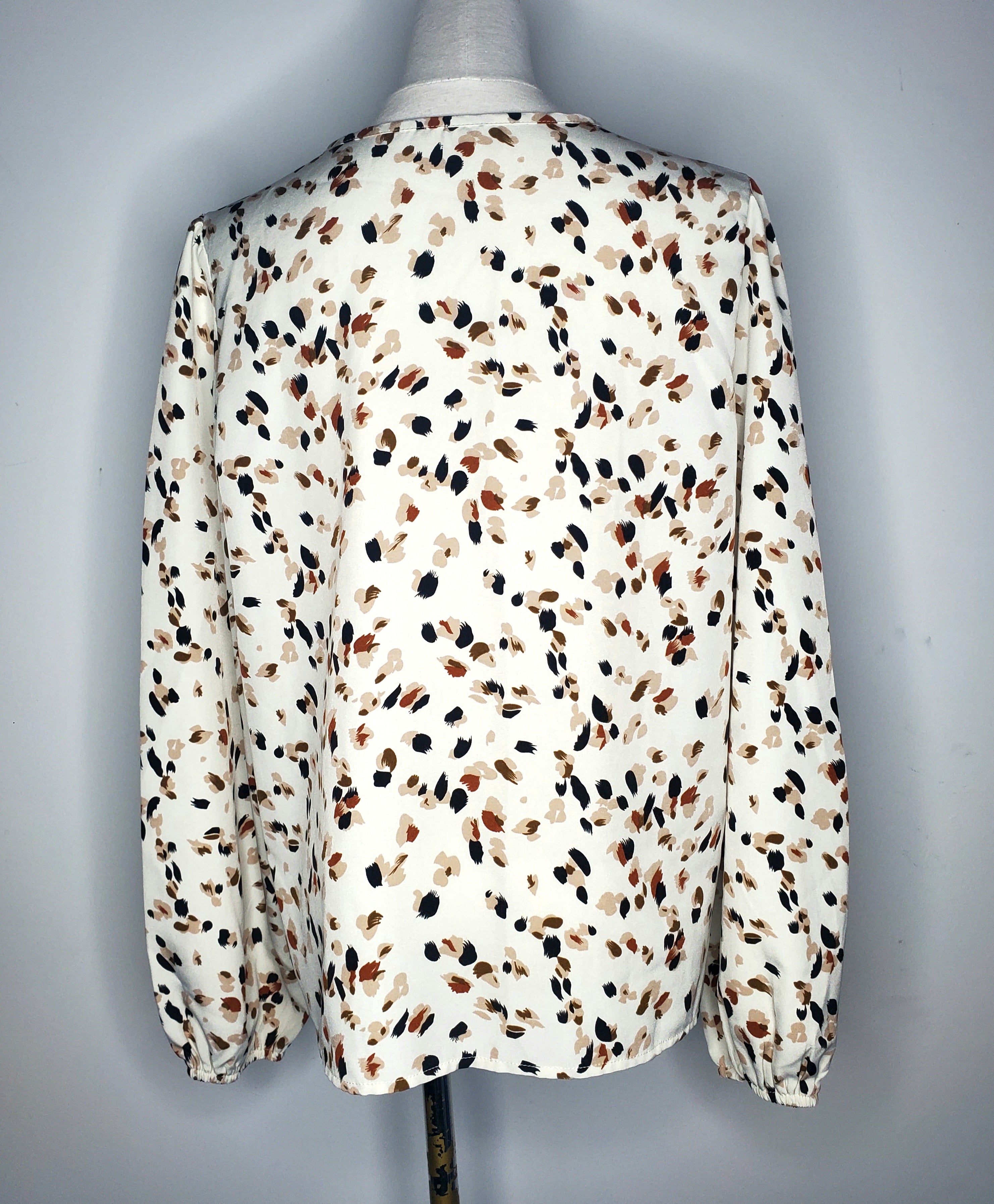 Long Sleeve Patterned Blouse (Size 10)