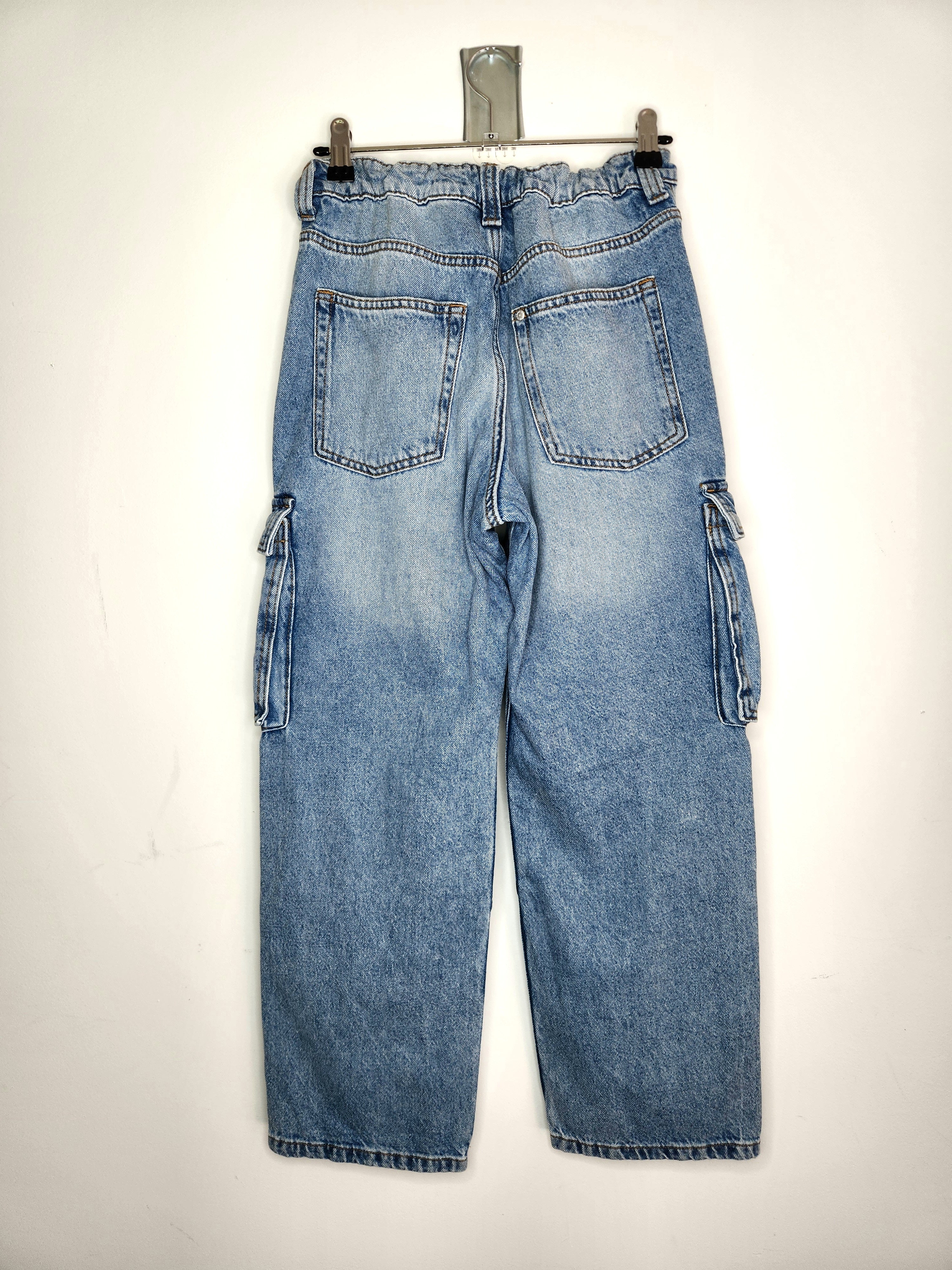 H&M Straight Leg Cargo Denim Jeans (Size 11 years)