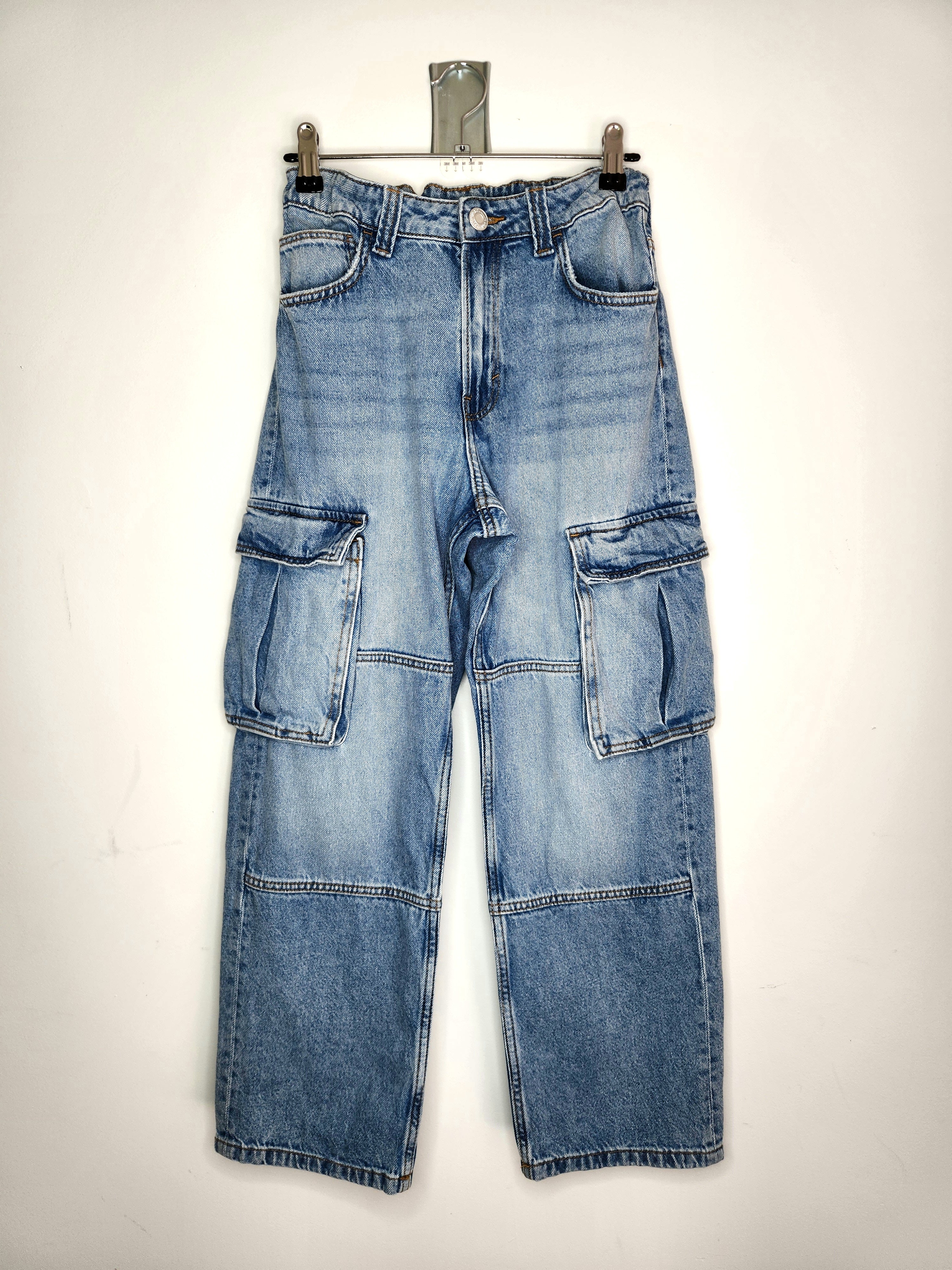H&M Straight Leg Cargo Denim Jeans (Size 11 years)