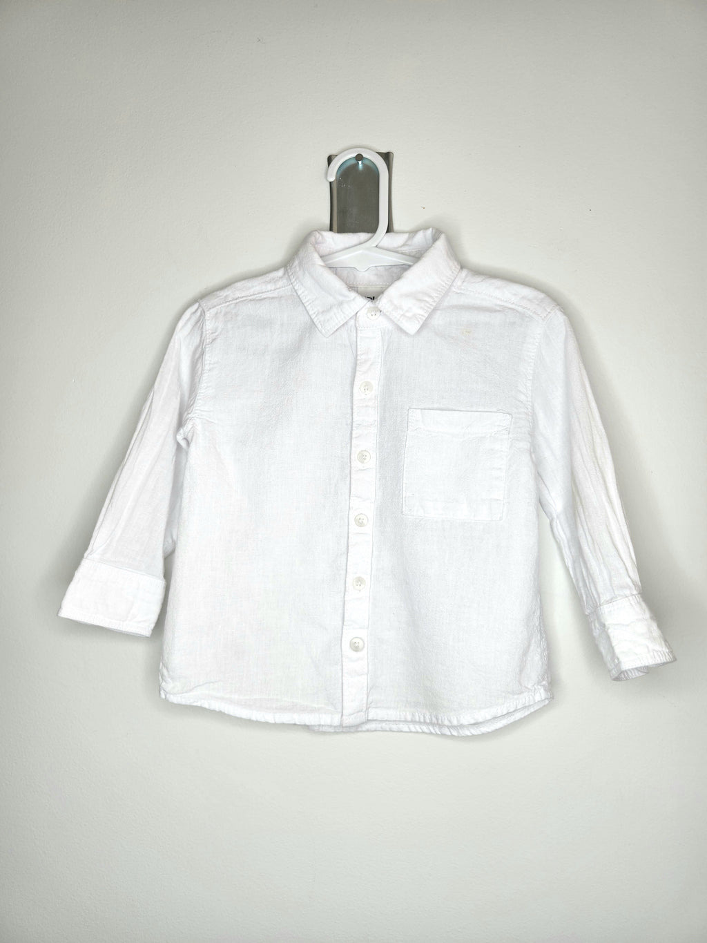 Anko Linen Blend Long Sleeve Collared Shirt (Size 12-18m)