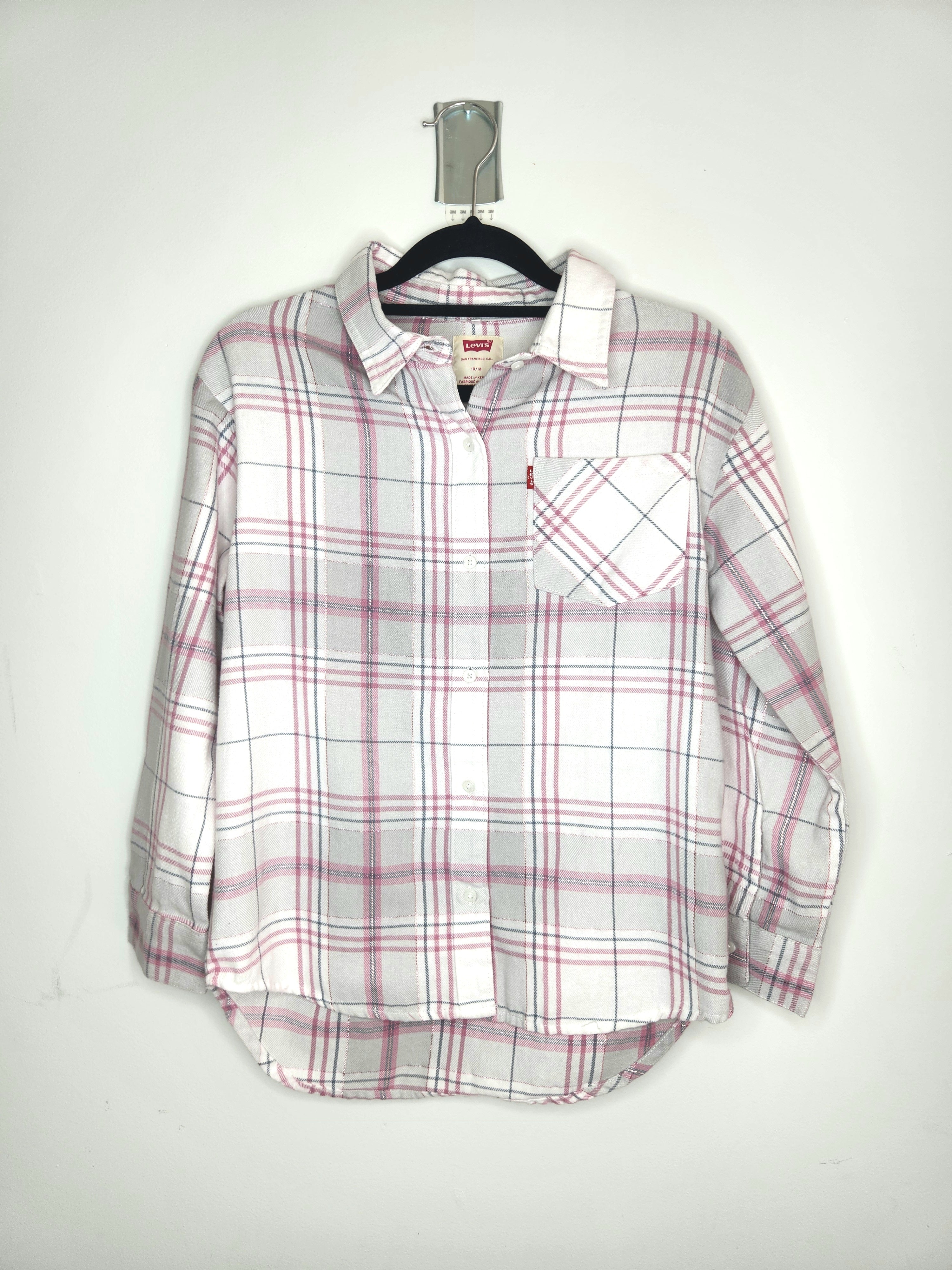 Levi's Checkered Glitter Flannel Shirt (Size 10-12 years)