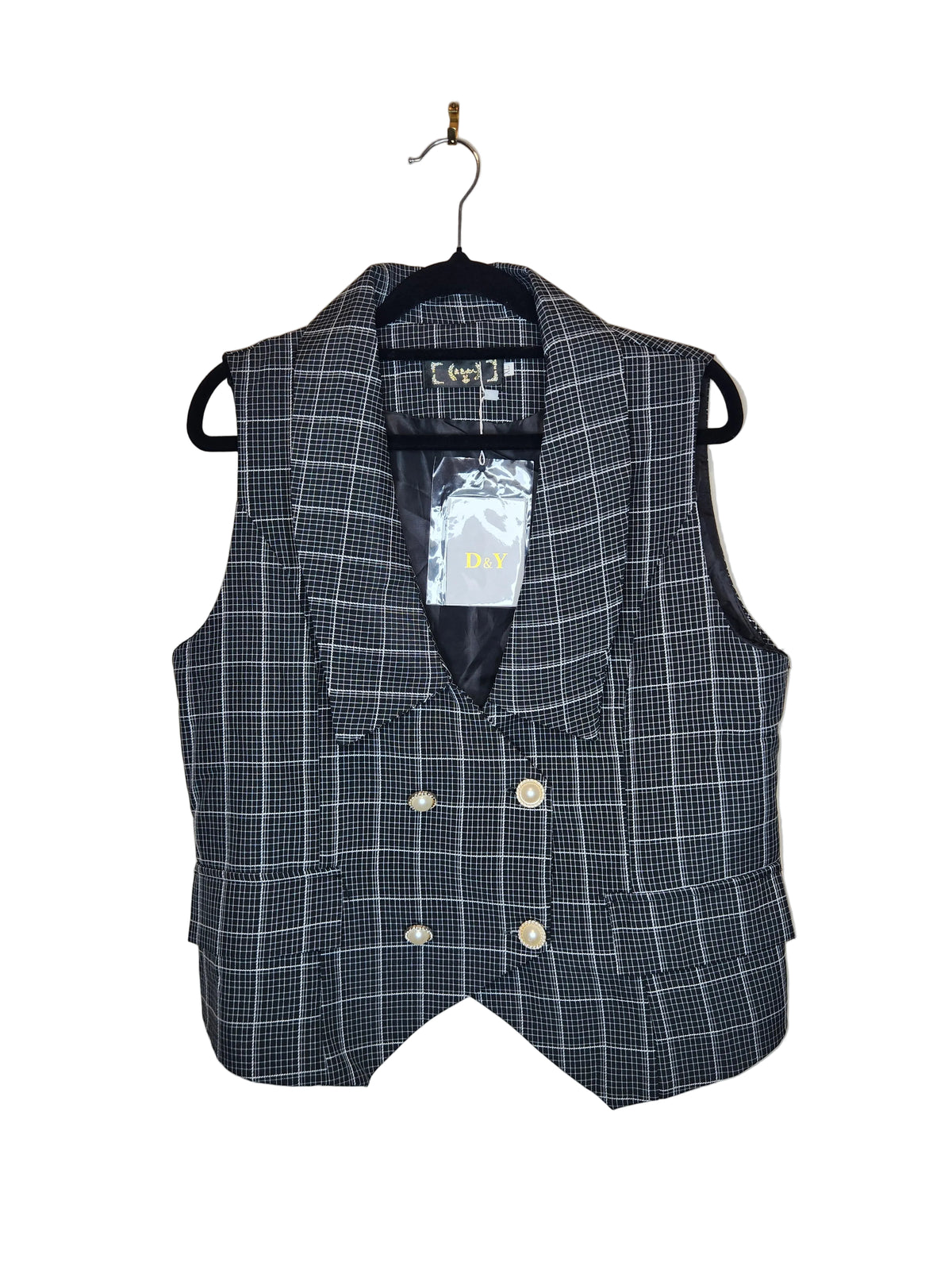 D&Y Plaid Vest NEW (Size 12)