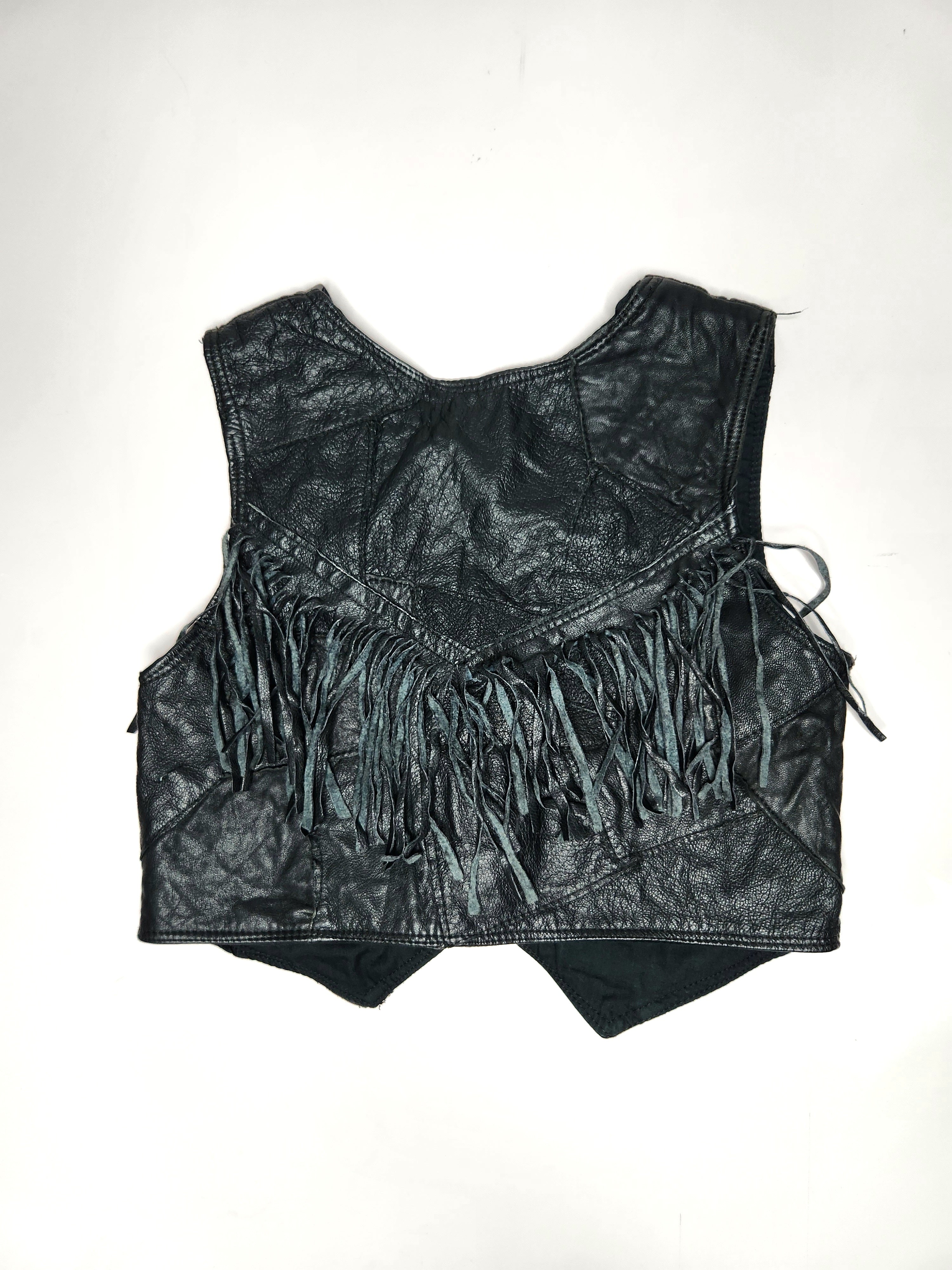 Leather Button-up Vest with Tassles (Size 2 years)