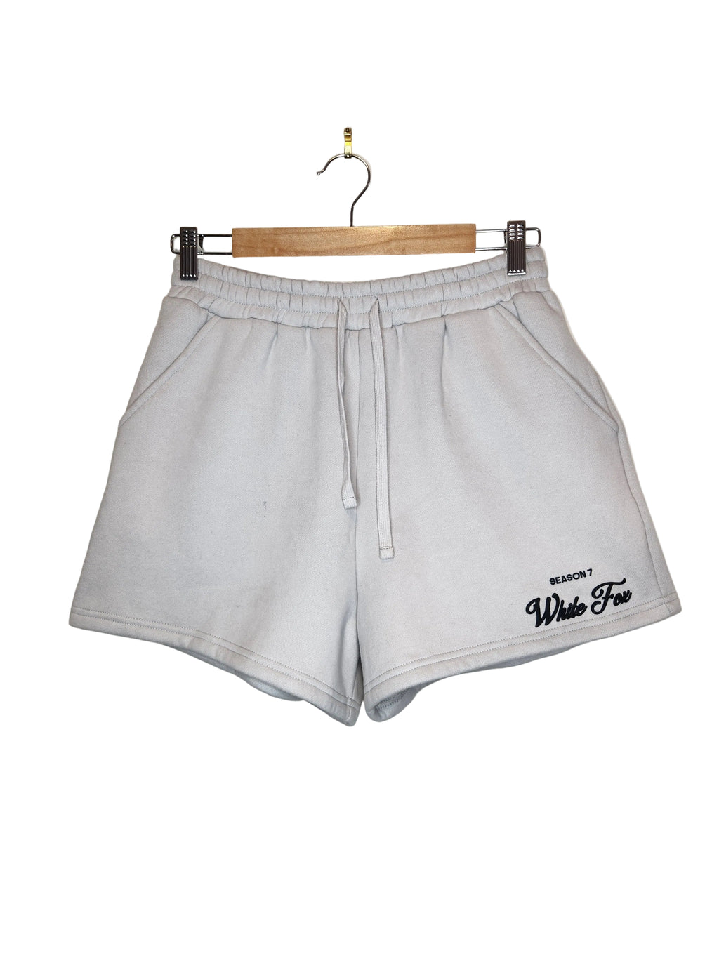 White Fox Fleece Lined Lounge Shorts (Size 10)