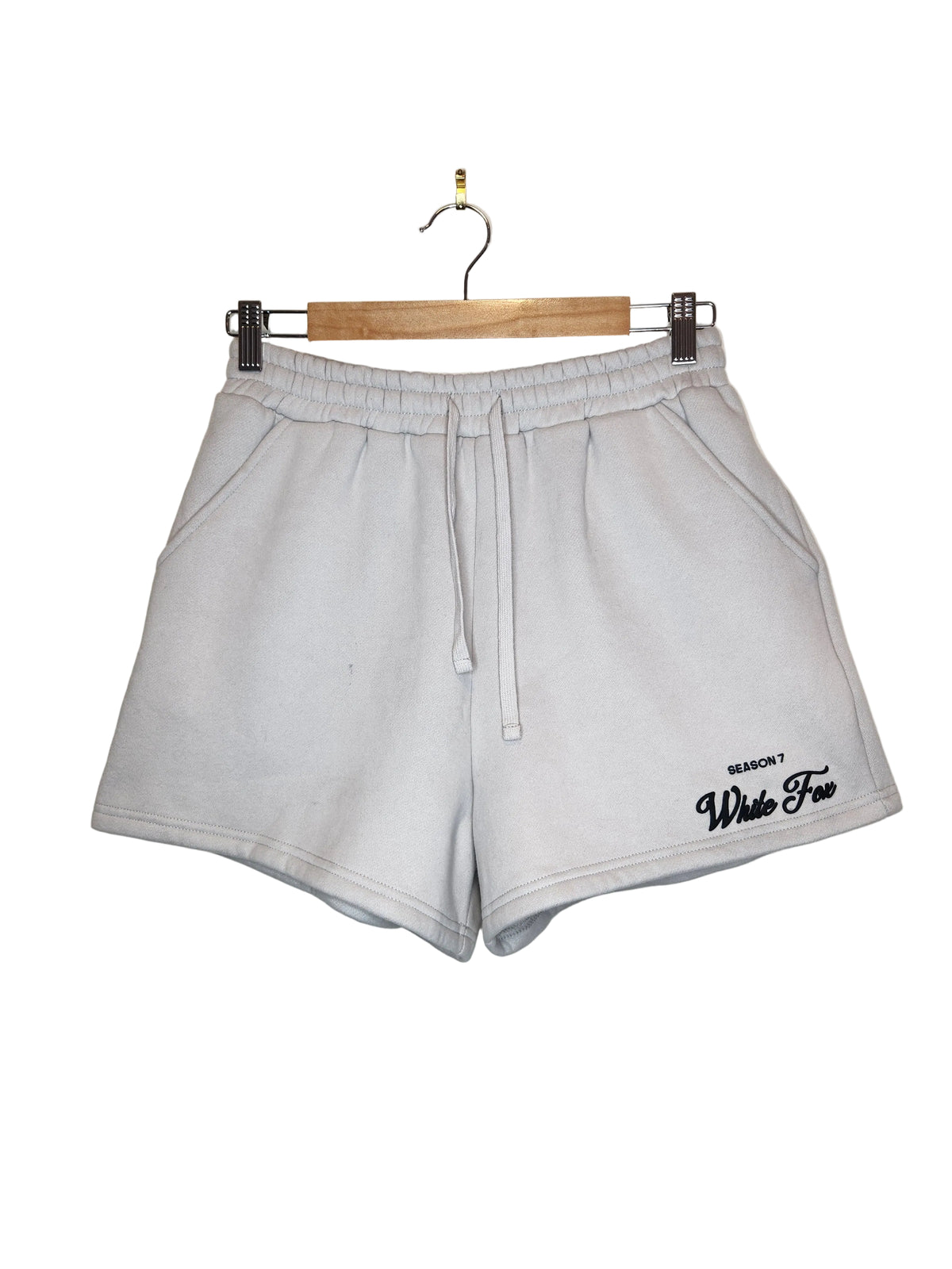 White Fox Fleece Lined Lounge Shorts (Size 10)