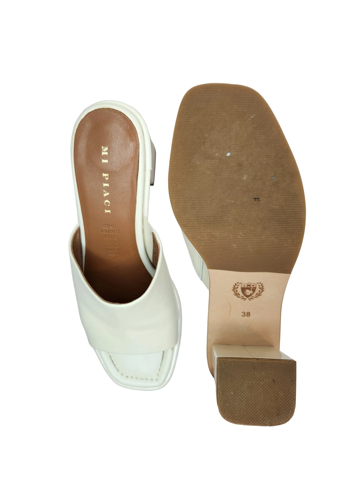 Mi Piaci Leather Lined Low Block Heels (Size EUR 38)